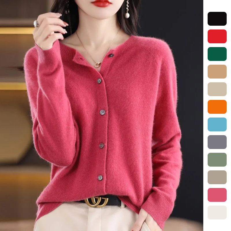 Velours Merino Button Cardigan