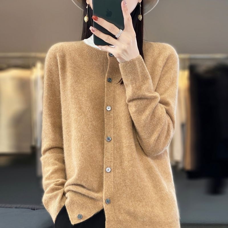 Velours Merino Button Cardigan