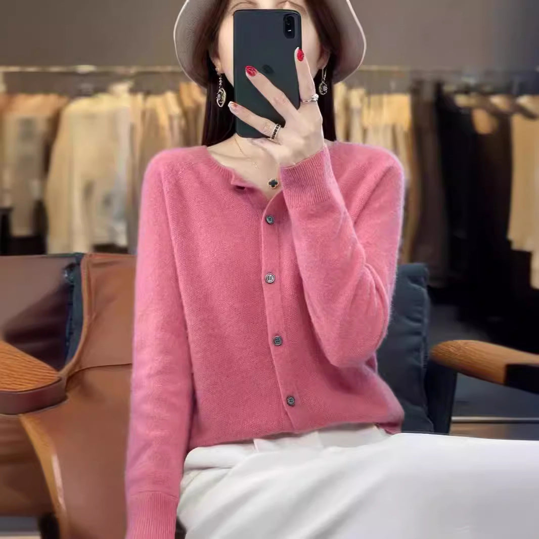 Velours Merino Button Cardigan