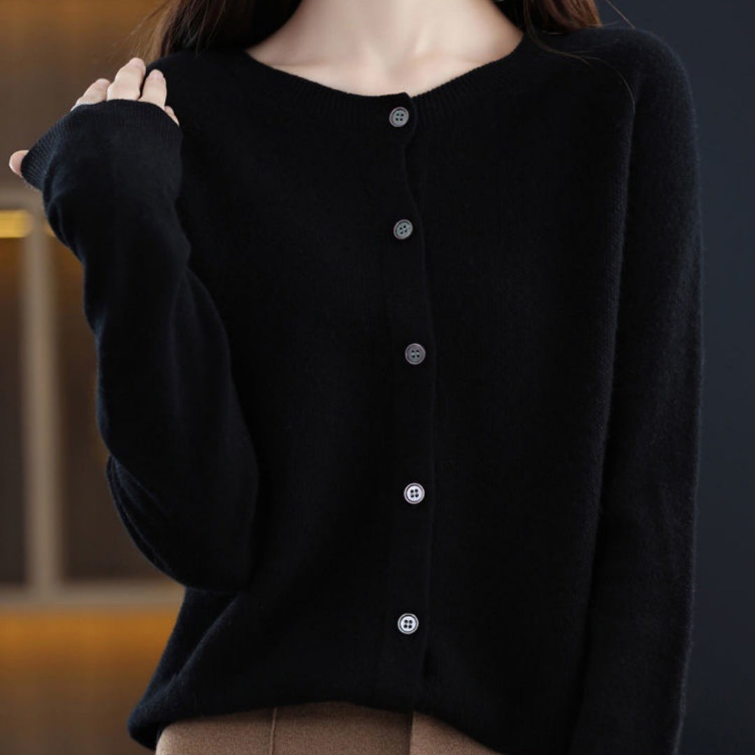 Velours Merino Button Cardigan