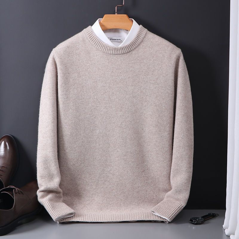 Men’s Casual Crew Neck Knit Sweater – Warm Thick Pullover