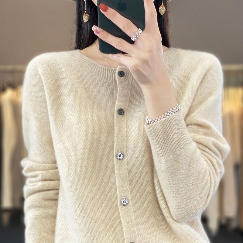 Velours Merino Button Cardigan