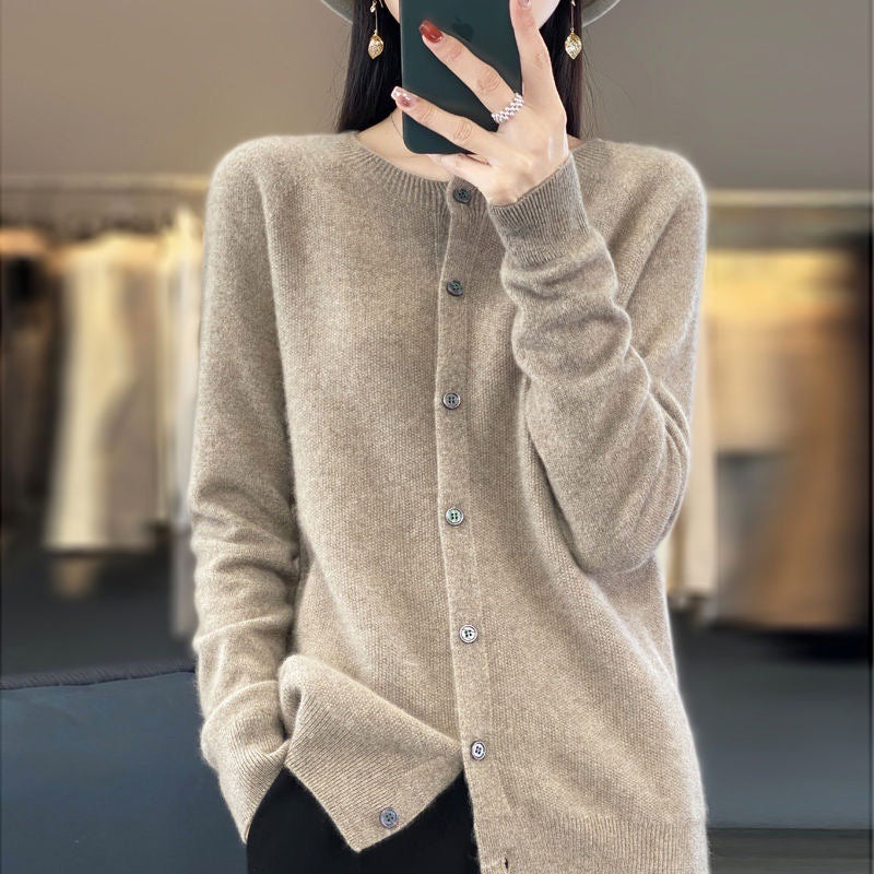 Velours Merino Button Cardigan