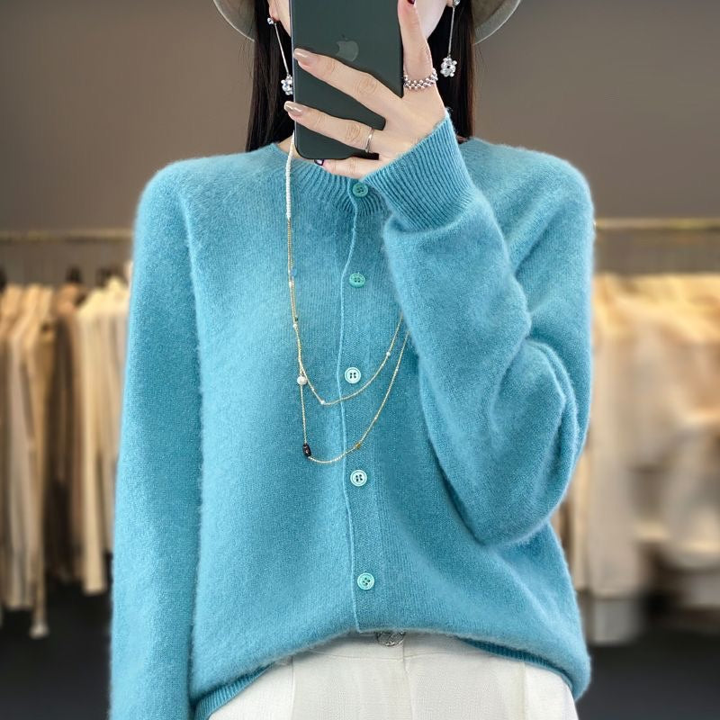 Velours Merino Button Cardigan