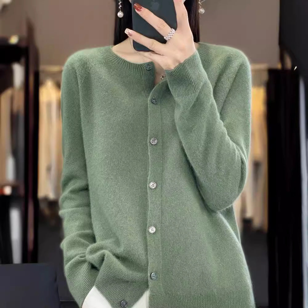 Velours Merino Button Cardigan