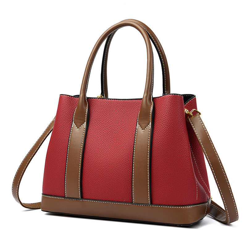 Women’s Contrast Color Shoulder & Crossbody Bag – Large Capacity Handbag