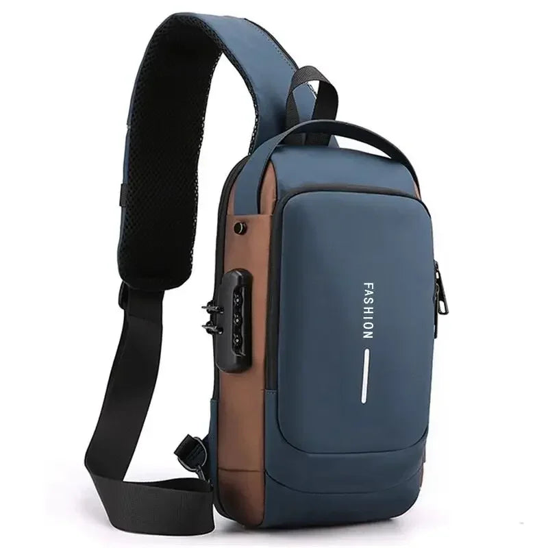 Anti-Theft USB Crossbody Chest Bag – Multifunctional Travel Sling Backpack | Unisex Waterproof Shoulder Bag with Charging Port