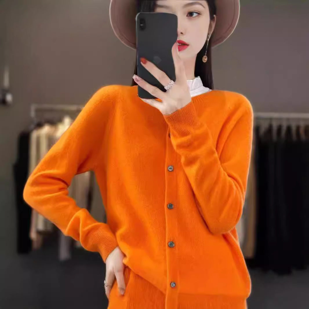 Velours Merino Button Cardigan
