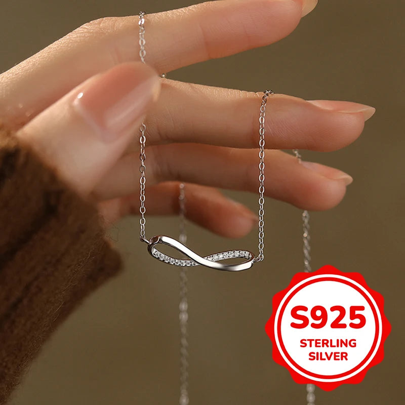 Sterling Silver Infinity Necklace - Classic Elegance