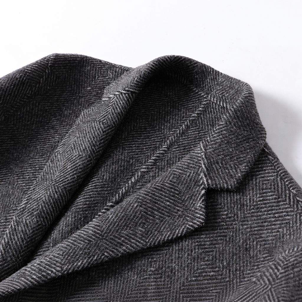 Men’s Long Wool Winter Coat – Slim Fit Casual