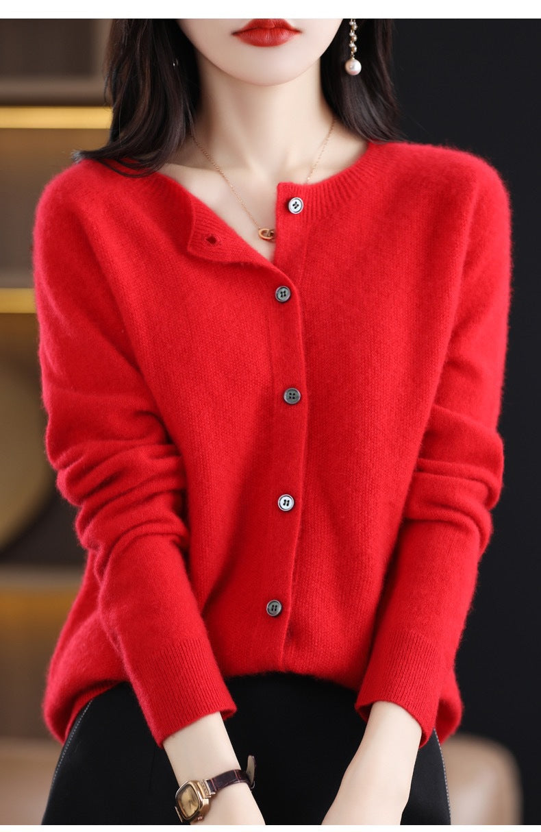 Velours Merino Button Cardigan