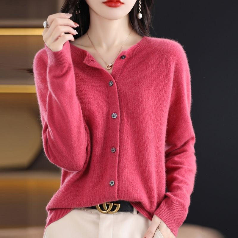 Velours Merino Button Cardigan
