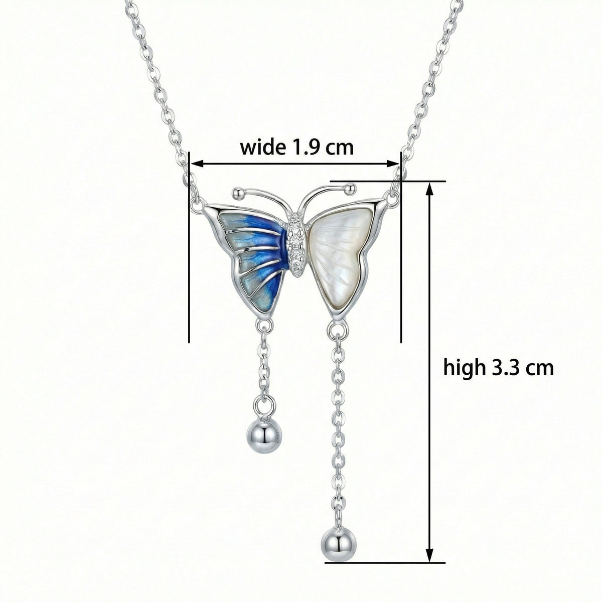 Azure Butterfly Tassel Necklace
