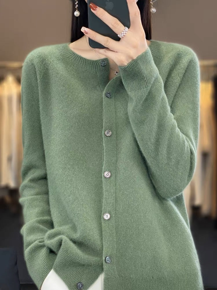 Velours Merino Button Cardigan
