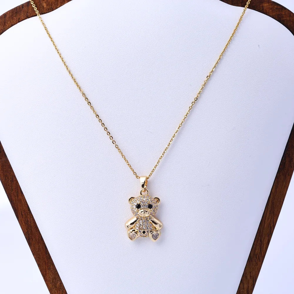 Teddy Bear Pendant Necklace