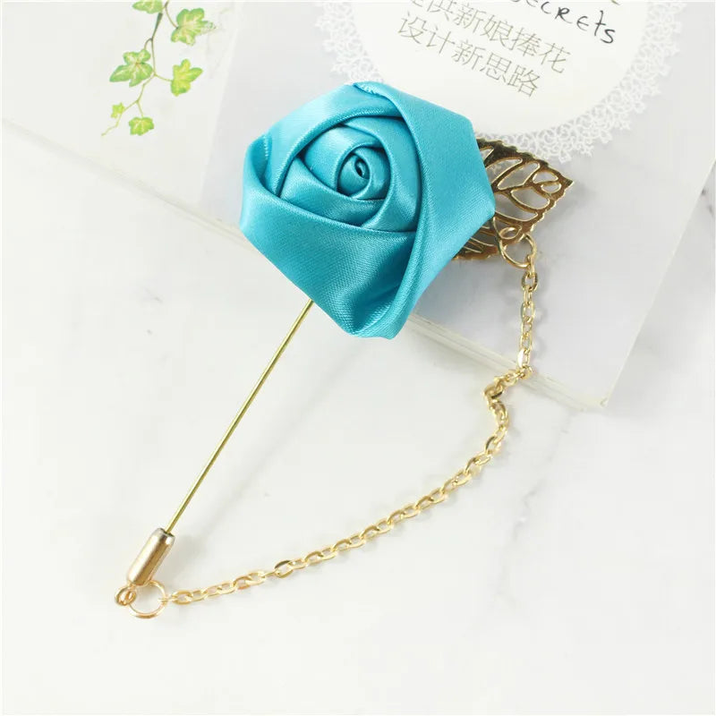 Silk Flower Boutonniere – Groom & Groomsmen Buttonhole Pin