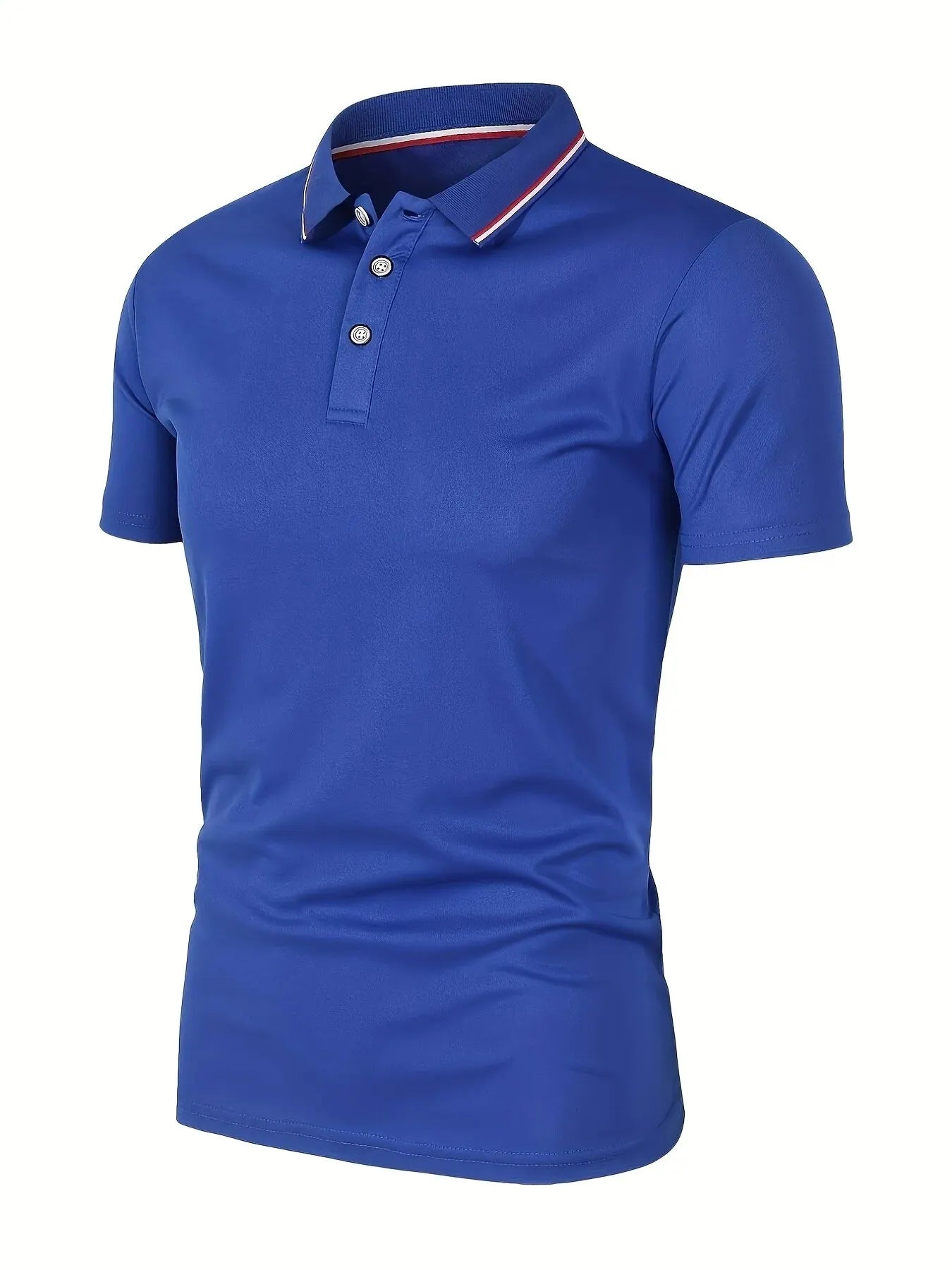 Men’s Solid Color Polo Shirt – Short Sleeve Business Casual Polo Collar Top | Summer Half-Sleeve T-Shirt