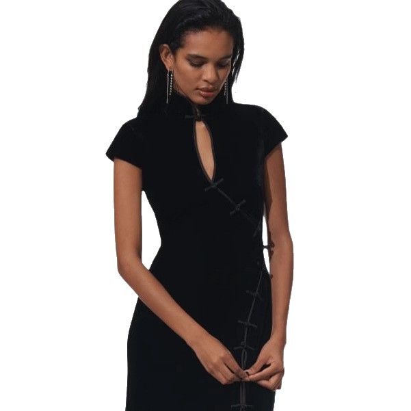 High-Waist Split Maxi Dress – Figure-Flattering Cutout Evening Gown