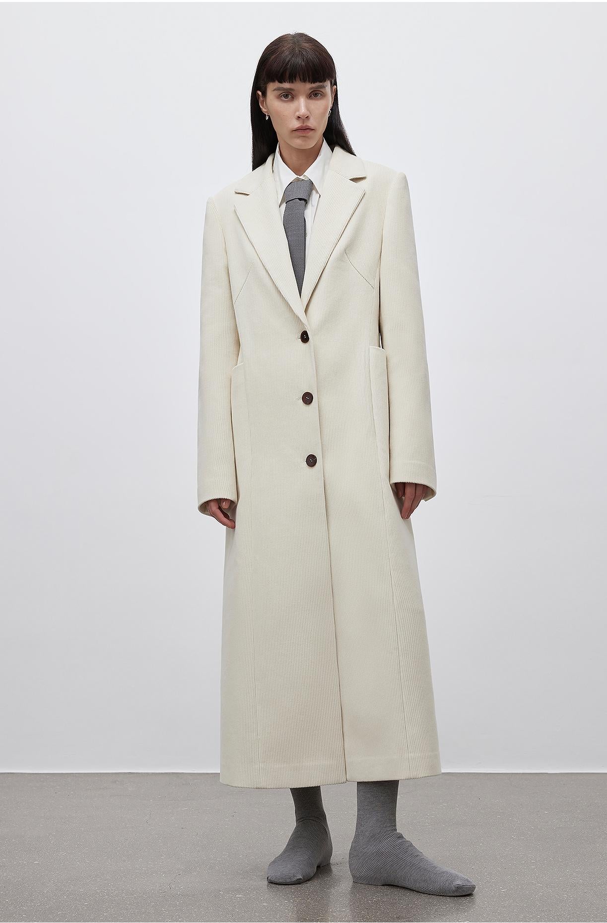 Women’s tailored corduroy suit coat – elegant blazer with three-dimensional textured fabric