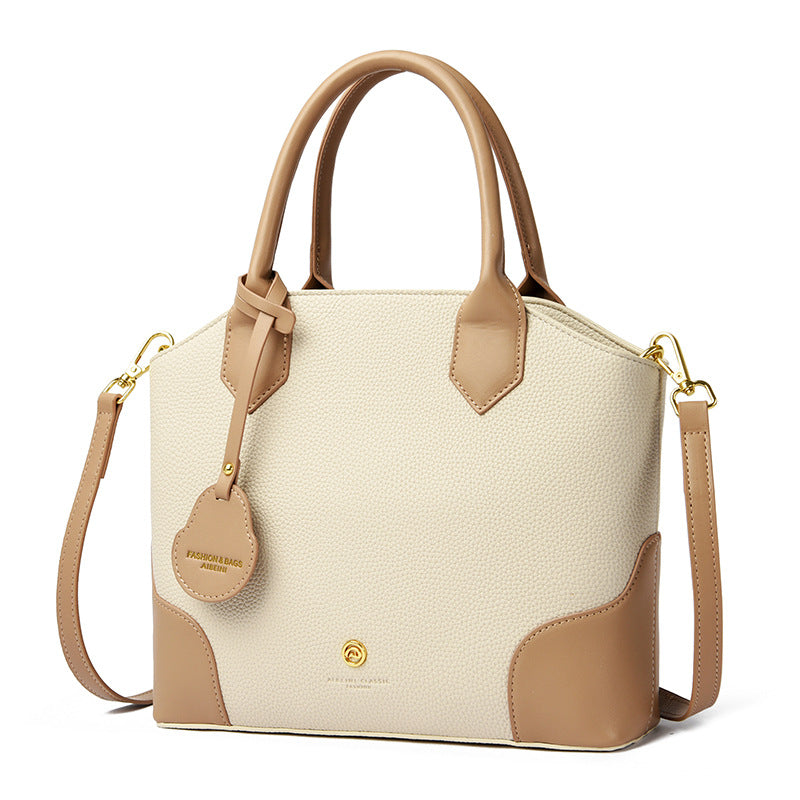 Classic Contrast-Trim Top-Handle Crossbody Bag
