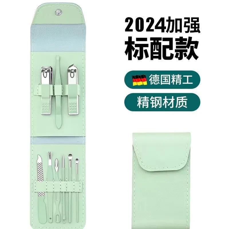 16pcs Professional Nail Clippers and Cuticle Nippers Set With Leather Portable Case Idea Gift,Manicure Set Full Function