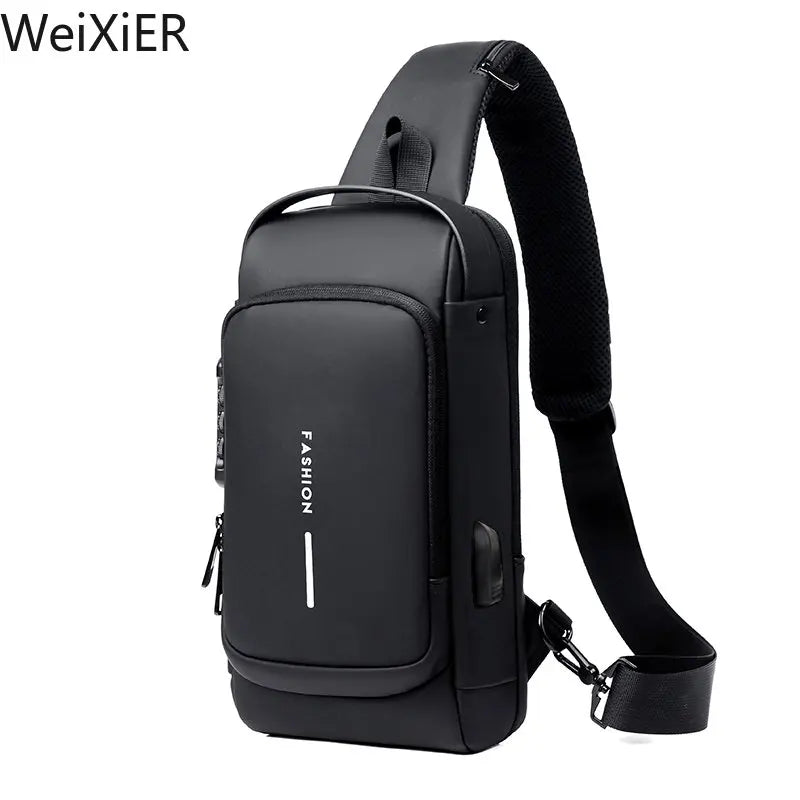 Unisex Anti-Theft USB Shoulder Sling Bag – Multifunction Crossbody Travel Pack | Secure Chest & Messenger Bag for Everyday Use