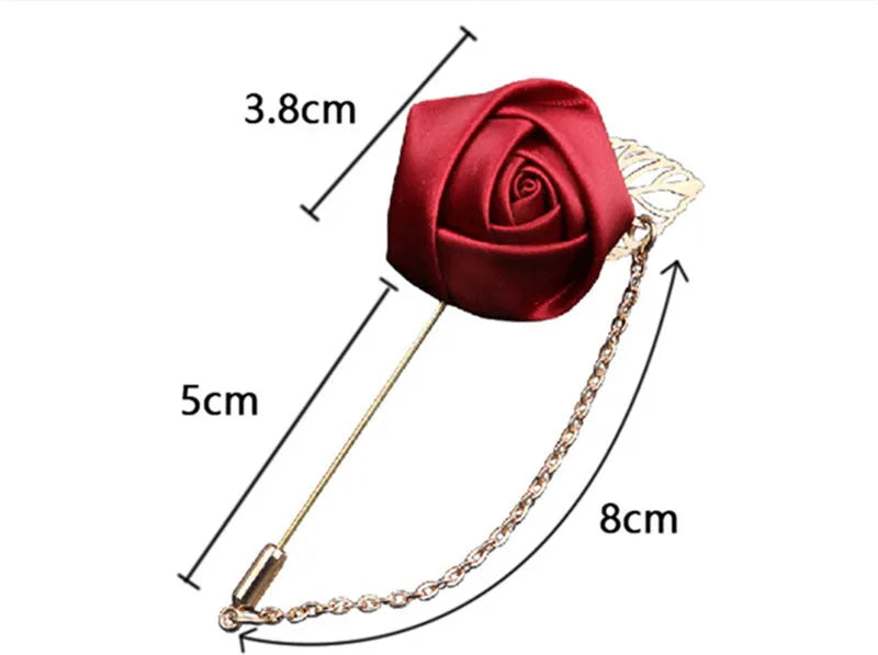 Silk Flower Boutonniere – Groom & Groomsmen Buttonhole Pin