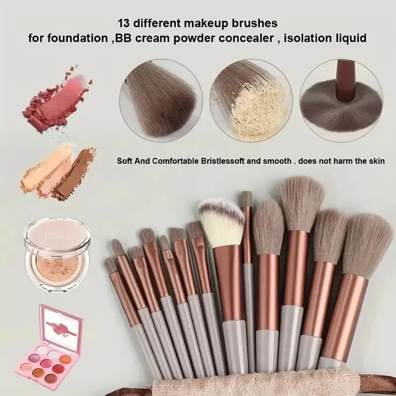 Professional Soft Makeup Brush Set – Fluffy Foundation, Powder & Eyeshadow Kabuki Brushes | Full Cosmetic Blending Kit