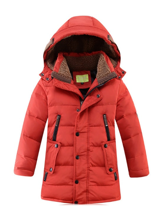 Boys' Duck Down Medium-Length Winter Jacket