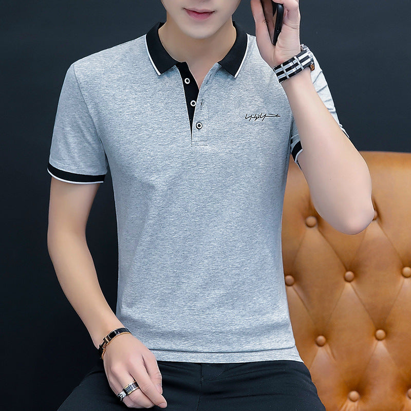 Men’s Summer Polo Shirt – Cotton Stretch Slim Business Casual Top