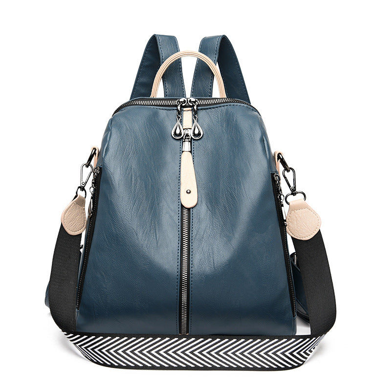 Smooth soft leather texture with clean stitching – elegant women’s backpack