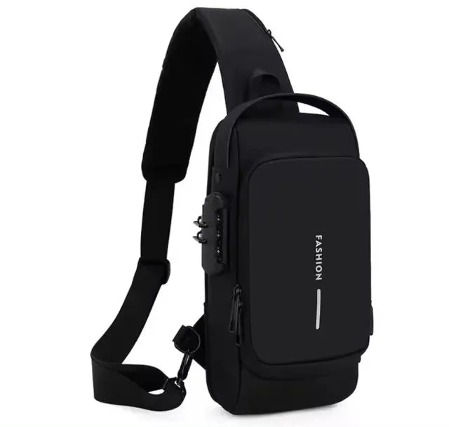 Anti-Theft USB Crossbody Chest Bag – Multifunctional Travel Sling Backpack | Unisex Waterproof Shoulder Bag with Charging Port