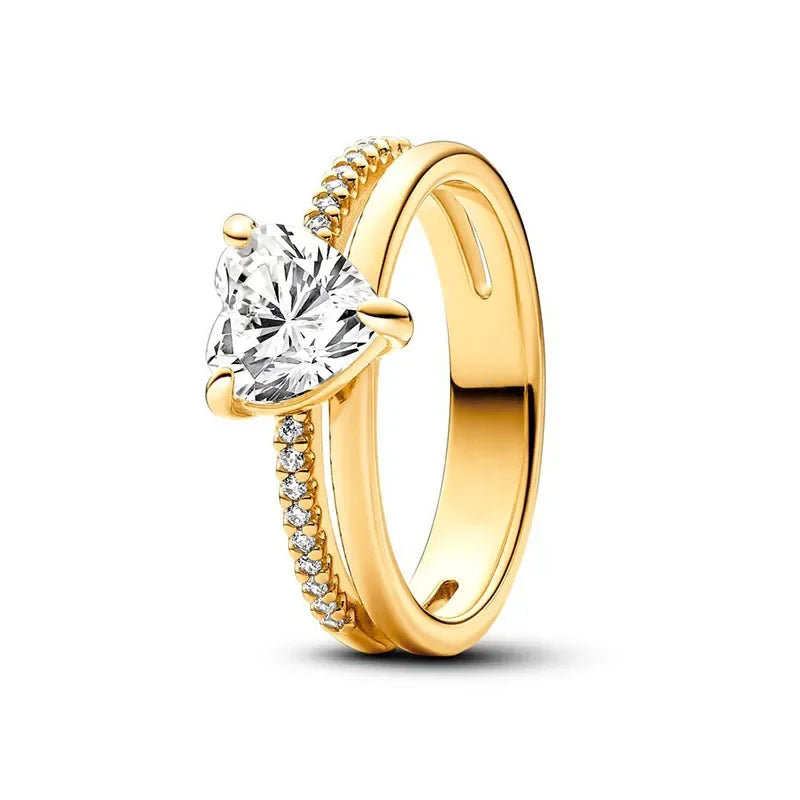 925 Sterling Silver Gold Rings for Women – Classic Luxury Styles | Elegant Shiny Charm Jewelry & Gift Collection