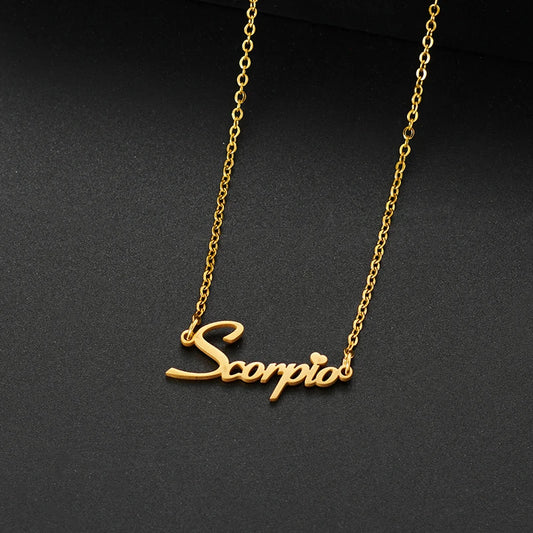 Vintage Zodiac Sign Necklace – 12 Constellation Letter Pendants for Women | Horoscope Astrology Jewelry