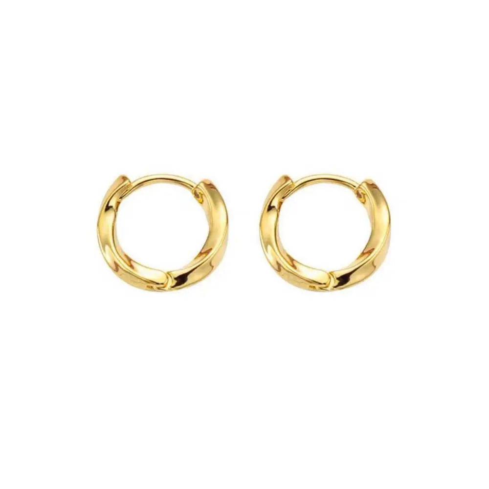 Mariasz Minimalist Gold Circle Hoop Earrings – Trendy Plated Jewelry for Women, Classic Everyday Style