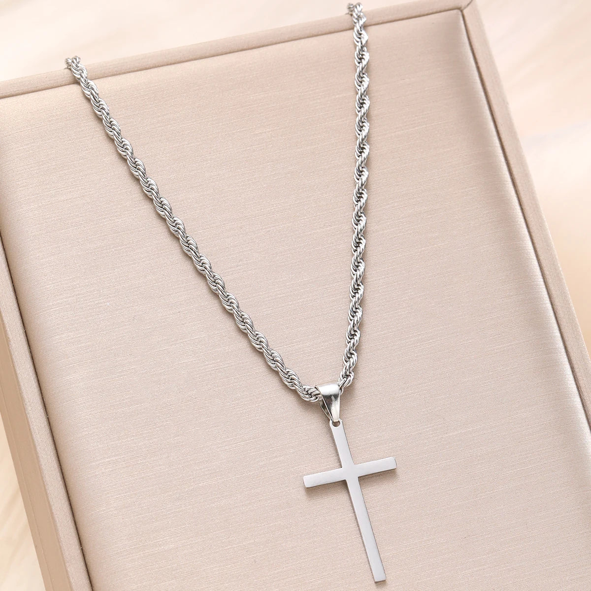 Minimalist Gold Cross Pendant Necklace – Unisex Stainless Steel Jewelry for Men & Women