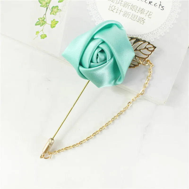 YO CHO Groom Boutonniere Corsage Pins Wedding Silk Flower Groomsman Boutonnieres Buttonhole Wedding Flowers Marriage Accessories