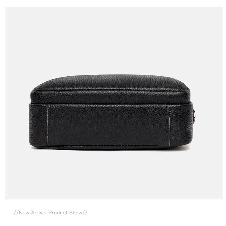 Genuine Leather Crossbody Bag – Litchi Pattern Shoulder Bag
