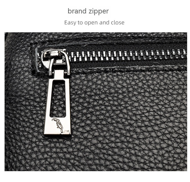 Genuine Leather Crossbody Bag – Litchi Pattern Shoulder Bag