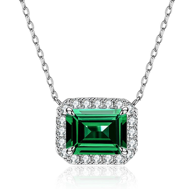 3-Carat Emerald Stud Earrings & Pendant Necklace