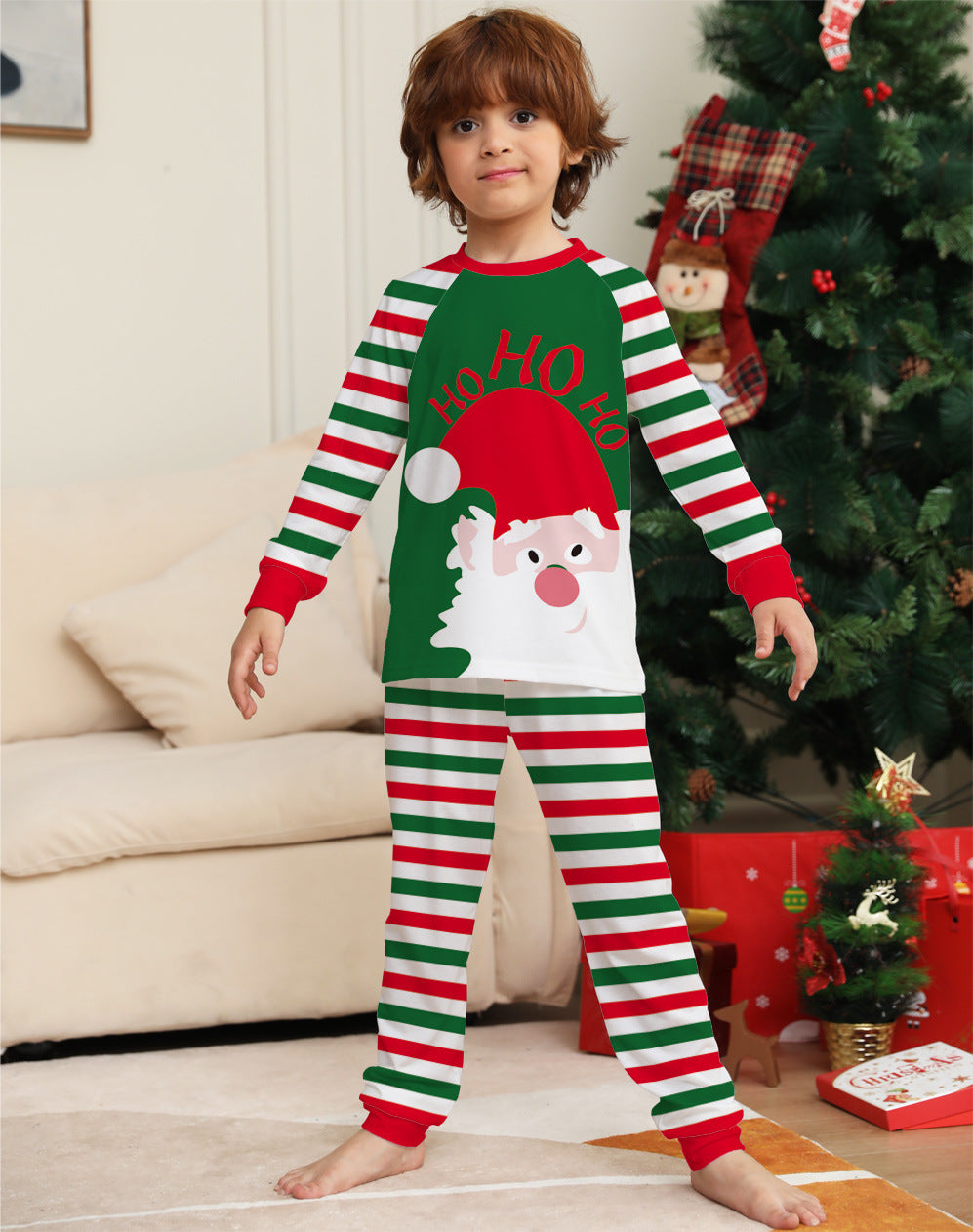 Family Matching Christmas Pajamas – Red Stripe Holiday Sleepwear Set | Long Sleeve Cotton Xmas PJs for Men, Women, Kids & Pets
