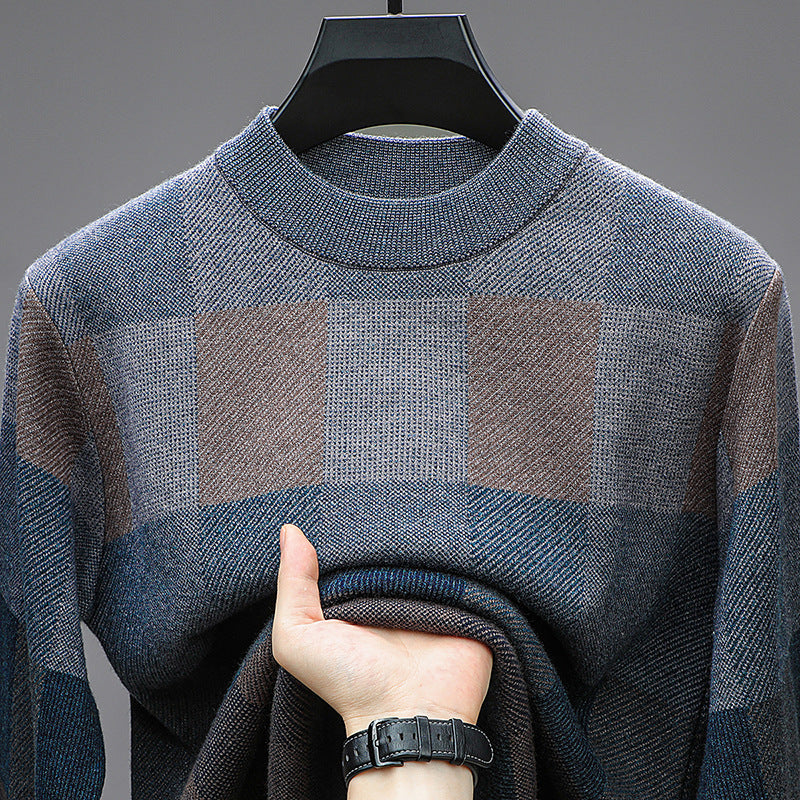 Men’s Classic Knit Crew Neck Sweater – Casual Pullover for Fall & Winter