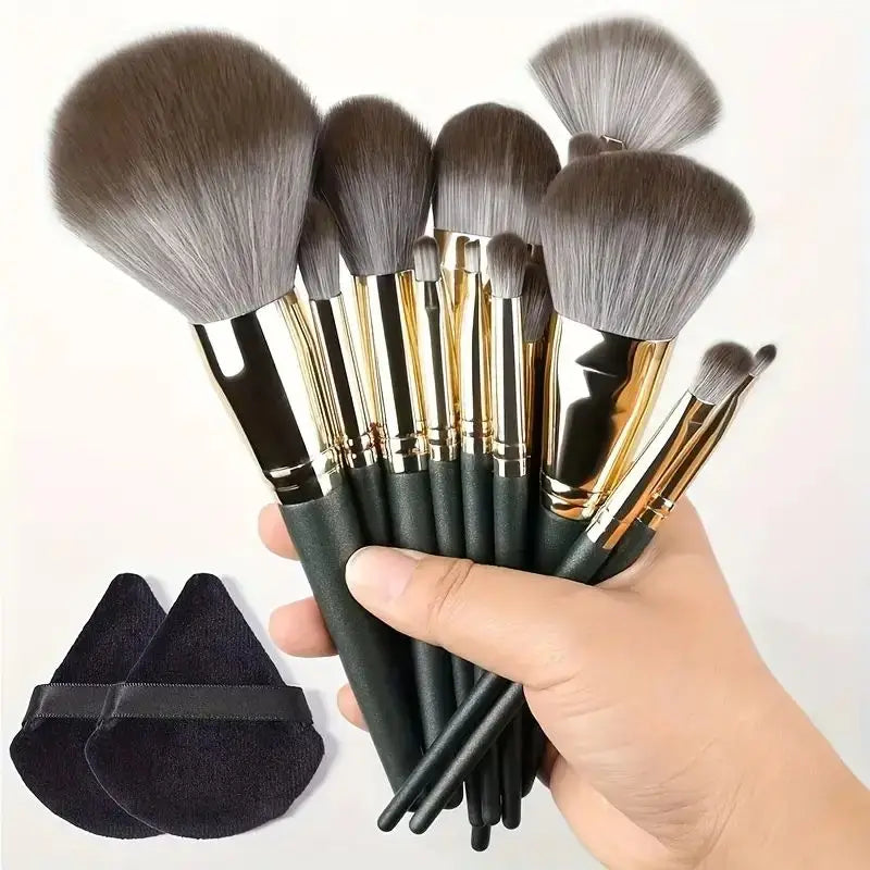 Professional Soft Makeup Brush Set – Fluffy Foundation, Powder & Eyeshadow Kabuki Brushes | Full Cosmetic Blending Kit