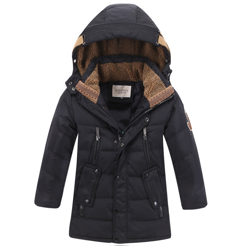 Boys' Duck Down Medium-Length Winter Jacket