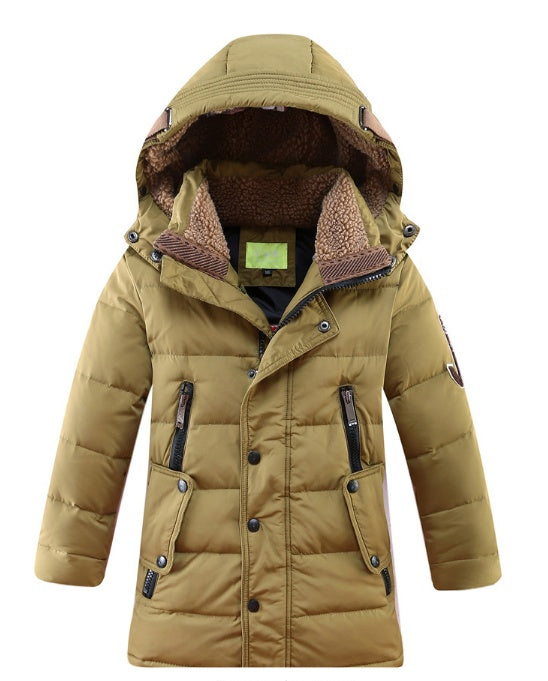 Boys' Duck Down Medium-Length Winter Jacket