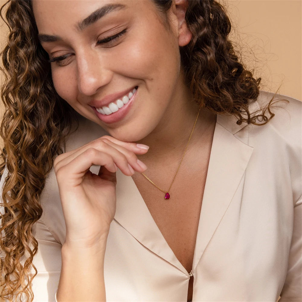 Gold Birthstone Necklace – Boho 12-Month Peridot Green Zircon Pendant Choker for Women