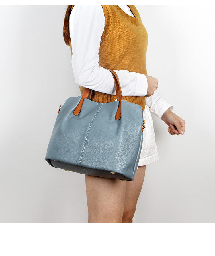 Women's Soft Cowhide Leather Tote & Shoulder Bag