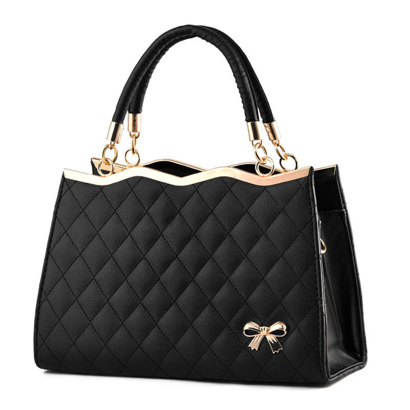 Quilted Shoulder & Handbag with Bow Detail
