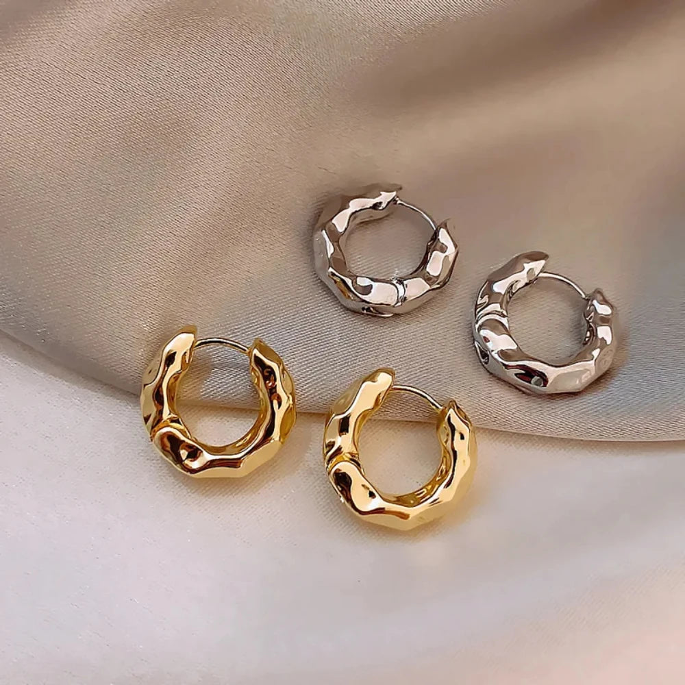 Mariasz gold-plated minimalist circle hoop earrings for women