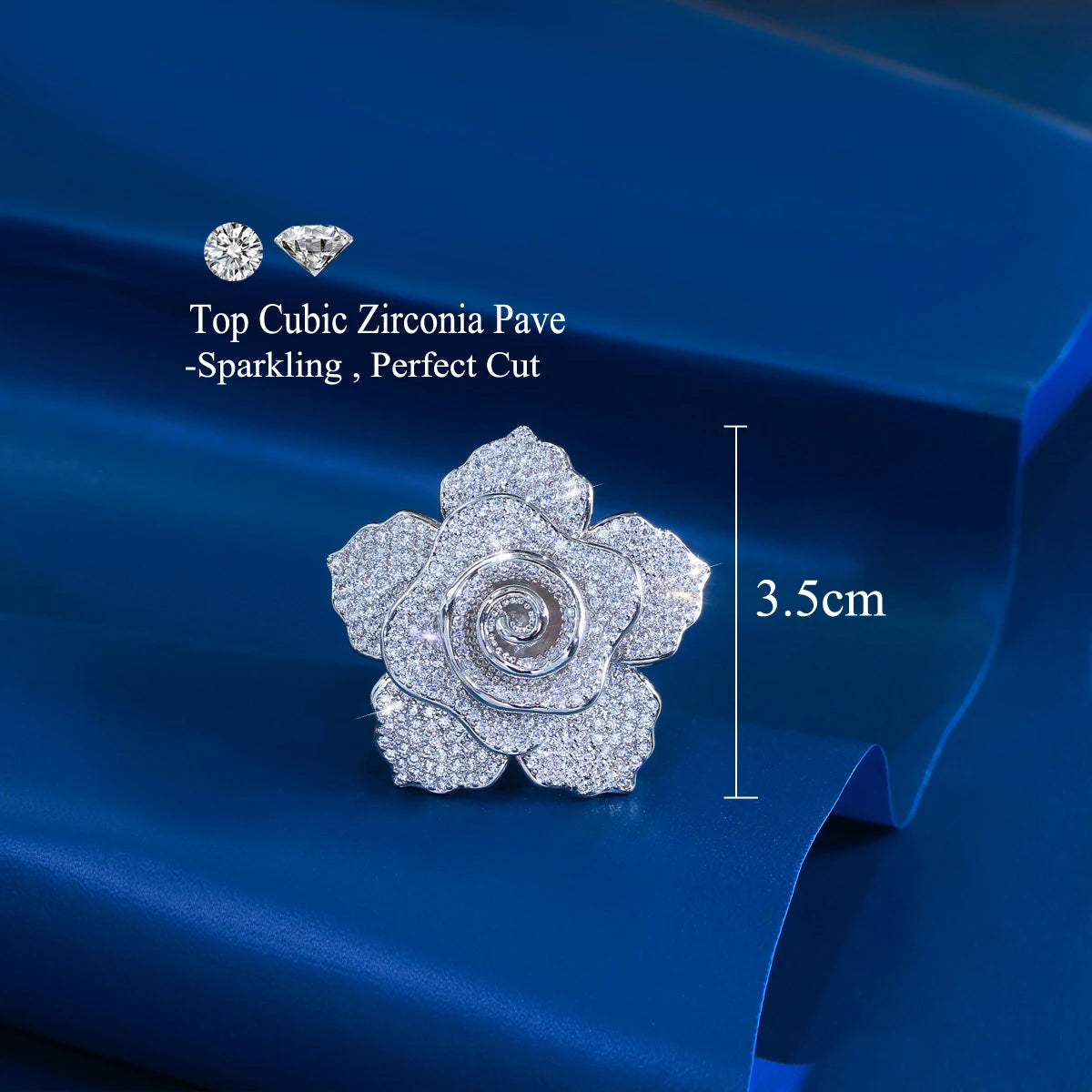 Luxury Flower Cubic Zirconia Ring – Bridal & Party Jewelry Gift for Women